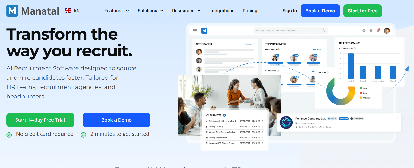 Manatal is a budget-friendly AI recruiting software