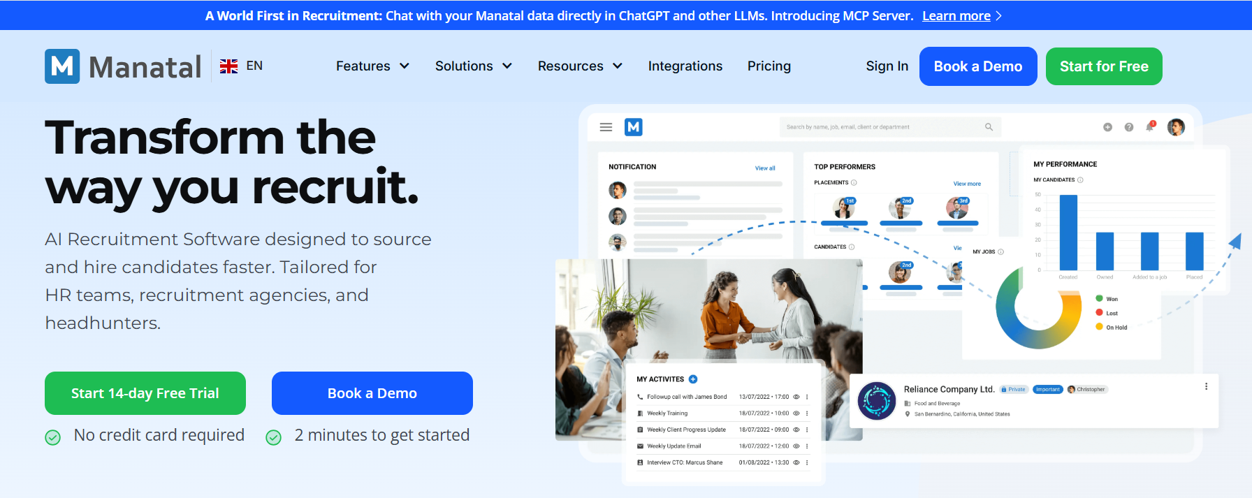 Manatal – Best for Social Media Recruitment

