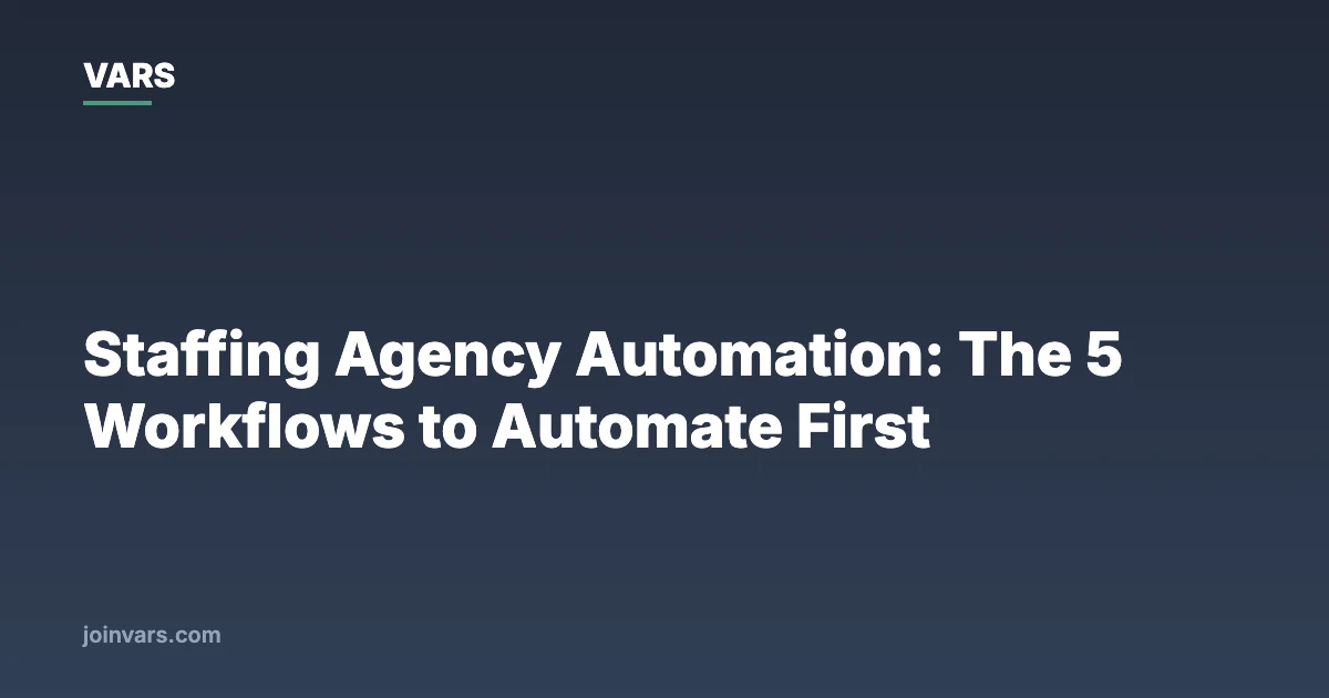 Staffing Agency Automation: The 5 Workflows to Automate First